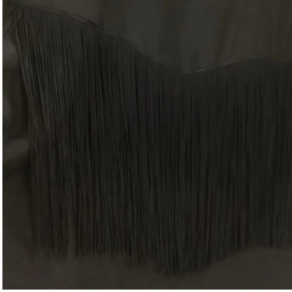 Emerson Fry Fringe Shirtdress In Black Tencel Button Front Pockets Size Small - Picture 12 of 15
